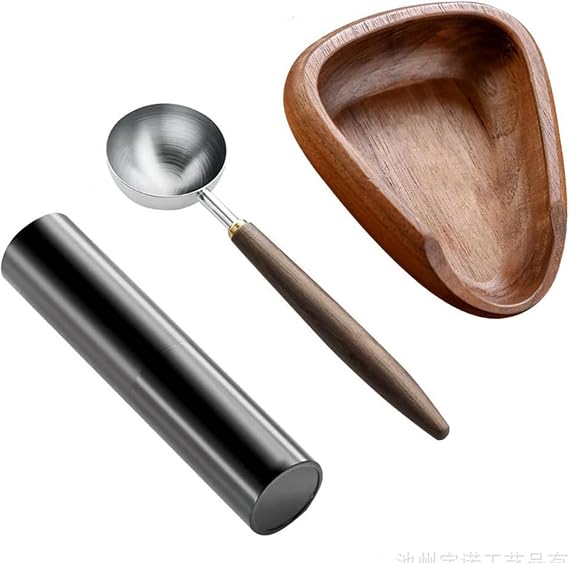 Coffee Bean Sabeli Wood Set:Bean Bowl,Spray Bottle,Measuring Spoon for Milk Tea & Coffee