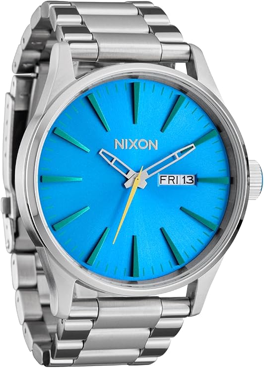 NIXON Sentry SS A356 - 100m Water Resistant Men's Analog Classic Watch (42mm Watch Face, 23mm-20mm Stainless Steel Band)