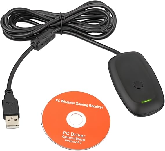 Wireless USB Gaming Receiver Adapter Compatible with Microsoft Xbox 360 Controller Bluetooth Receiver Adapter for for Xbox 360 Controller Desktop PC Laptop Gaming