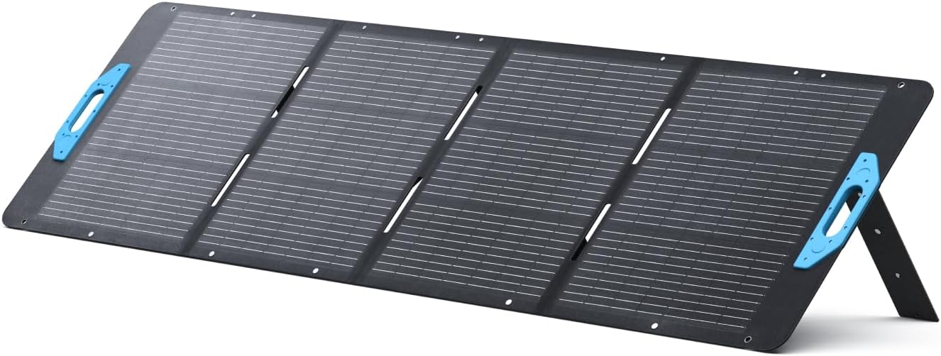 Anker SOLIX PS200 Solar Panel with Adjustable Kickstand, 200W Foldable Portable Solar Charger, IP67 Waterproof, 23% Higher Energy Conversion Efficiency, for Camping, RVs, and Blackouts