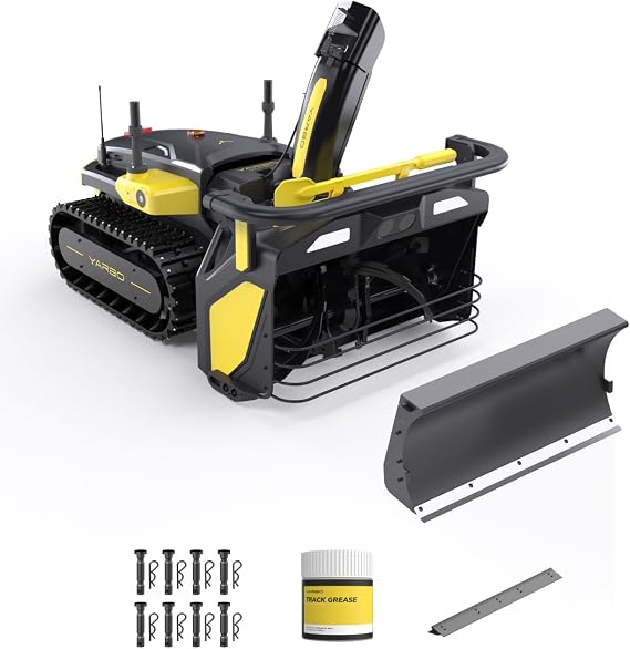 YARBO Snow Blower Robot, 24/7 Autonomous 2-Stage Robotic Snowblower Cordless with Plow Blade, Shear Pins & Cotter Pins (8 Sets), Track Grease, Scraper Bar