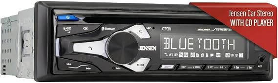Jensen JCR311 Single DIN Bluetooth Car Stereo with CD Player, AM/FM, USB