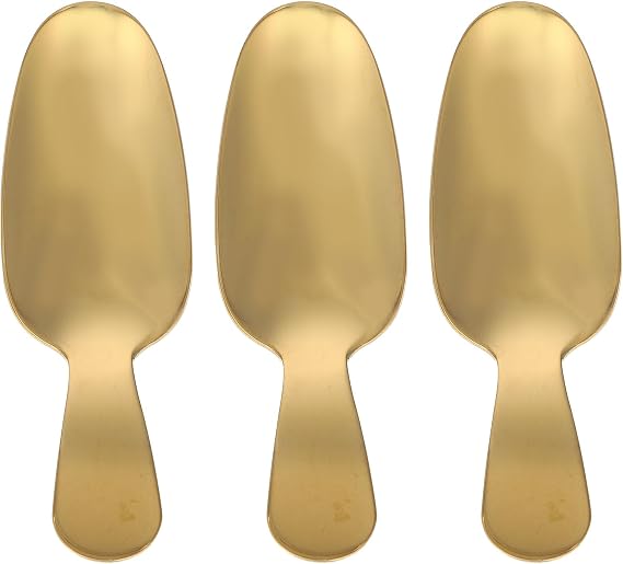 Operitacx Short Handle Dessert Spoon Stainless Steel Ice Cream Scoop Tea Coffee Sugar Spoon Set for Parties and Everyday Dining