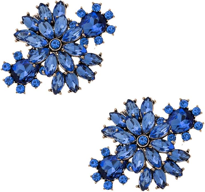 2Pcs Fashion Double Layer Flower Shoe Clips Rhinestone Shoes Dress Hat Accessories