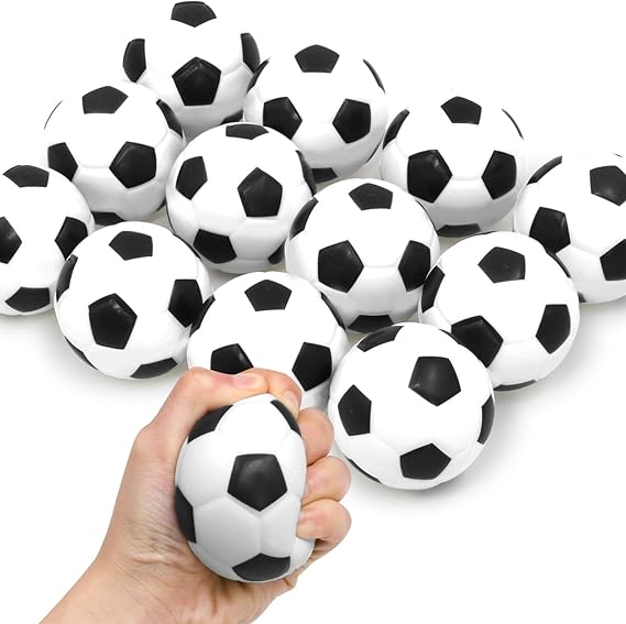Novelty Place Squeezable Stress Soccers(12 Pack) - Excellent Anti-Stress Balls for Tension Relief - Relaxation Gadgets, Fidget Toys, Party Favors, Ball Games, Carnival Prizes(Diameter 2.5")