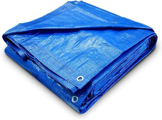 Su Geçirmez PVC Branda Çadır Tente, Koruma ve Gölgelik Amaçlı (MAVİ, 3 MT X 5 MT)