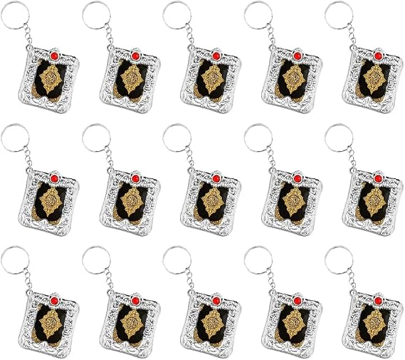 15PCS Mini Quran Keychain, Mini Islamic Keychain, Miniature Pendant Book Keyring, Small Muslim Keychains