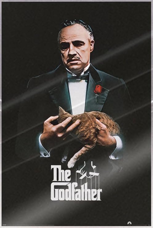 POSTER STOP ONLINE The Godfather - Movie Poster (Don Vito Corleone in Tuxedo with Red Rose & Cat) (Size: 24" x 36") (Laminated Poster)
