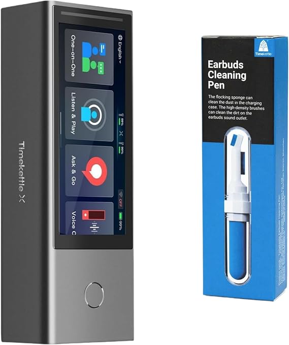 X1 AI Interpreter Hub 40-Language, Two-Way Translation Device for up to 50 Users. Perfect for Business, K-12 Education and Earbuds Cleaning Pen