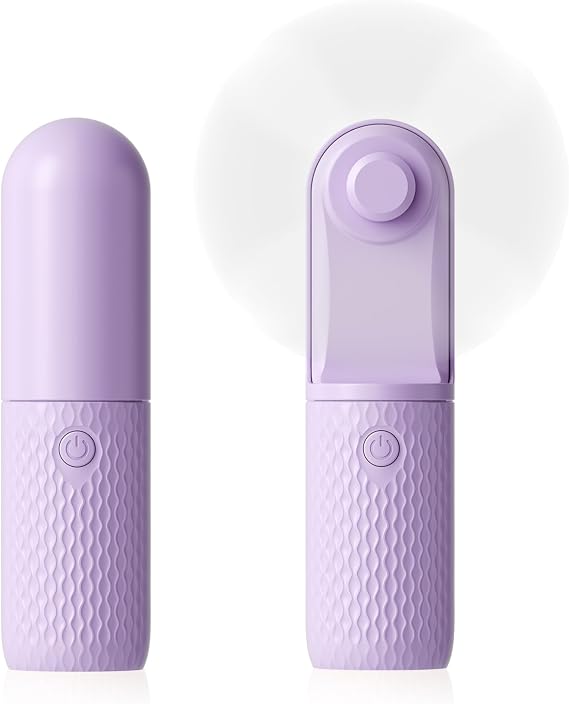 Handheld Mini Fan, Rechargeable Battery Operated small Portable Fan Up to 15 Working Hours, Powerful Safety Design Pocket Fans for Travel/Outdoor/Concert/Beach/Make-up, Gifts for Mom, Teens, Purple