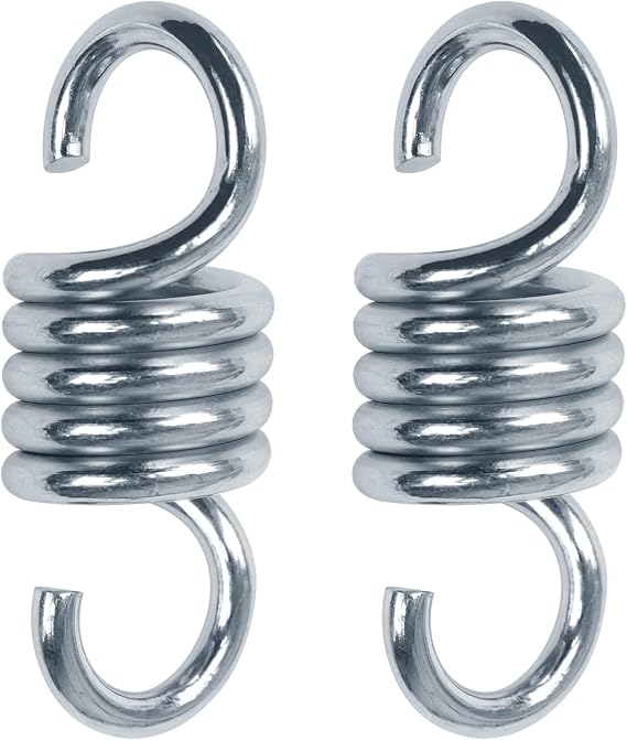 HOMPER Heavy Duty Hammock Spring Porch Suspension Extension Hook 2pcs | Swing Hook Swing Hanger Egg Chair Spring for Boxing Bag, Hanging Chair, Gym, Patio, 4inch, 1000LBS Capacity