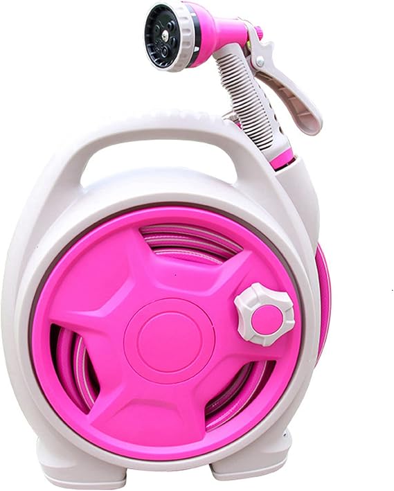 Retractable Garden Hose Reel, 50 FT Portable Garden Hose with 6-Function Spray Nozzle for Watering,Car Washing and Cleaning,