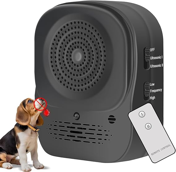 Rechargeable Anti Barking Device for Dog Ultrasonic Dog Bark Control Device Waterproof 60ft Remote Range Adjustable Frequency 4 Modes Device Effective Anti-Barking Solution for Indoor & Outdoor Use