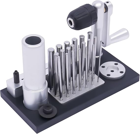 LOYALHEARTDY Manual Jump Ring Maker Machine, Stainless Steel Manual Wire Drawing Machine Ring Maker Tool with 20 Mandrel Accessory from 2.5mm To 12mm Ring Bending Tool Jewelry Tool for Jewelry Makers