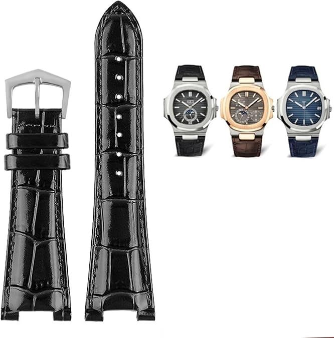 For Patek Philippe Genuine Leather Watch Belt 5711 5712g Nautilus Watch Strap Special Interface 25mm*13mm Men Watchbands