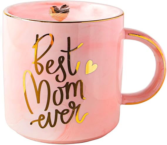 VILIGHT Mom Coffee Mug Best Mother Cup Pink Birthday Pregnancy Gift 11oz