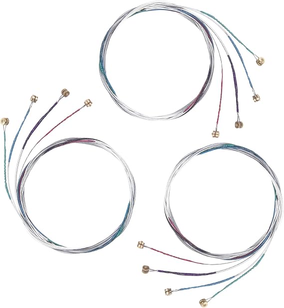 12 Pcs 3 Pack Violin Strings 4/4 Full Set, Universal Classic Steel Core with Nickel-plated Ball End for Violin Instruments (G-D-A-E)