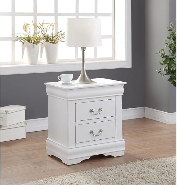 Acme Louis Philippe Nightstand in White 23833