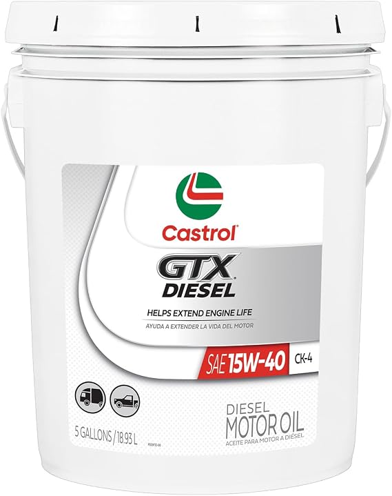 Castrol GTX Diesel 15W-40 Motor Oil, 5 Gallons