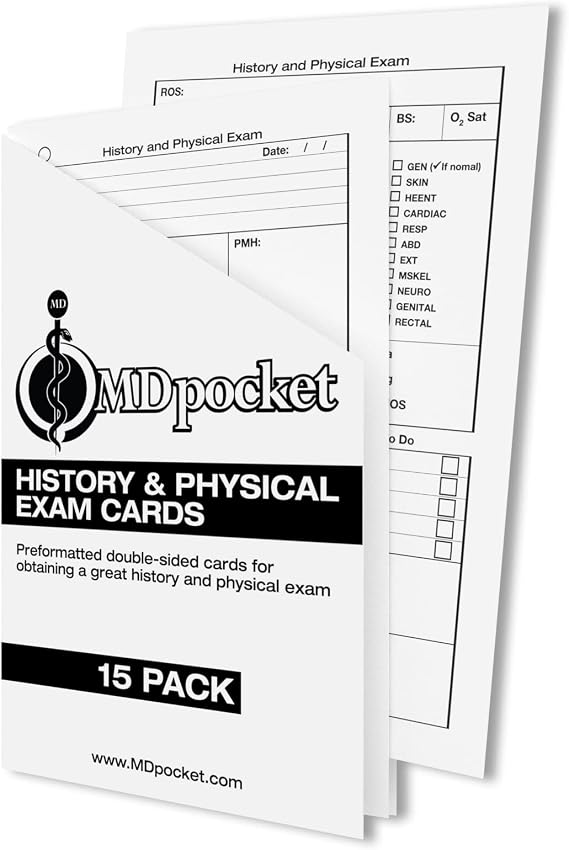 MDpocket History & Physical Exam Card Pack