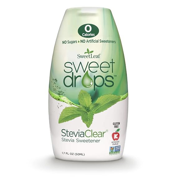 SweetLeaf Stevia Drops Liquid Sweetener, SteviaClear - 1.7 Fl Oz, Pack of 1
