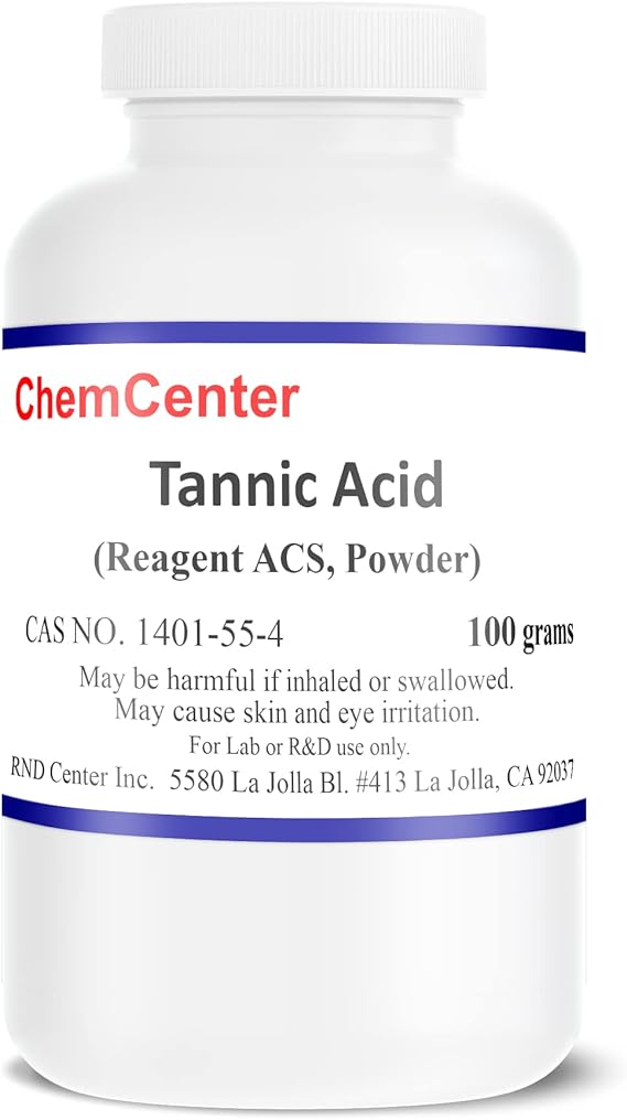 Tannic Acid, Reagent ACS, High Purity, 100 Grams