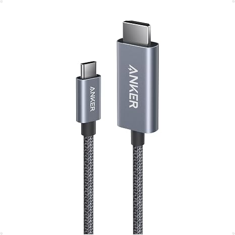 Anker HDMI Cable, 4K@60Hz Ultra-Fast Nylon-Braided USBC to HDMI Cord with Advanced Shielding, Thunderbolt 5/4/3, For MacBook, iPad, iPhone, HD TV, and More (0.9m)