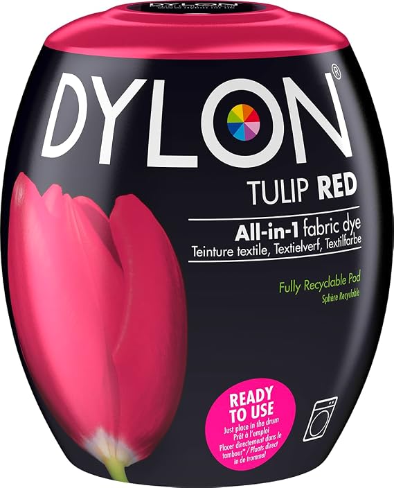 Dylon Washing Machine Fabric Dye Pod, Tulip Red, 350g