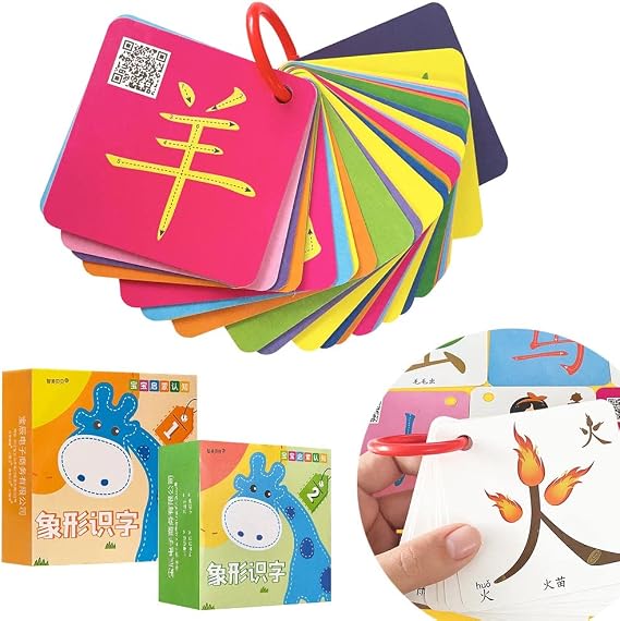 Richardy 108 Cards Chinese Hieroglyphics Sight Words Learning Flashcards Mandarin Chinese Pinyin Characters Stroke Order Early Education Chinese Beginners Pre-Level