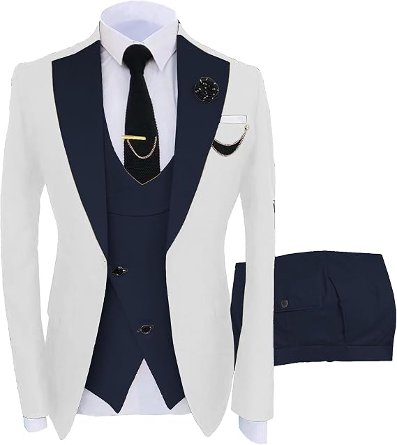 Mens Slim Fit Fashion Tuxedo Casual Business Elegant Party Suit Double Breasted Wedding Prom Blazer