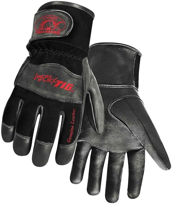 Steiner 0265 Pro-Series IronFlex TIG Premium Kidskin TIG Welding Gloves, Reverse Kidskin Back, Adjustable Cuff, Small