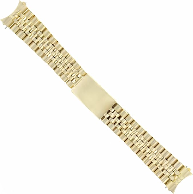 Ewatchparts 19mm Jubilee Watch Band Bracelet Compatible With Rolex Date 1500 1550 Oyster Perpetual 18K Gold Color