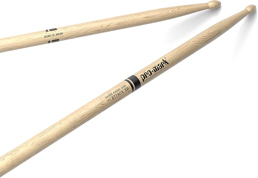 ProMark Drum Sticks - Classic Attack 5A Shira Kashi Oak Drumsticks, Oval Wood Tip, One Pair