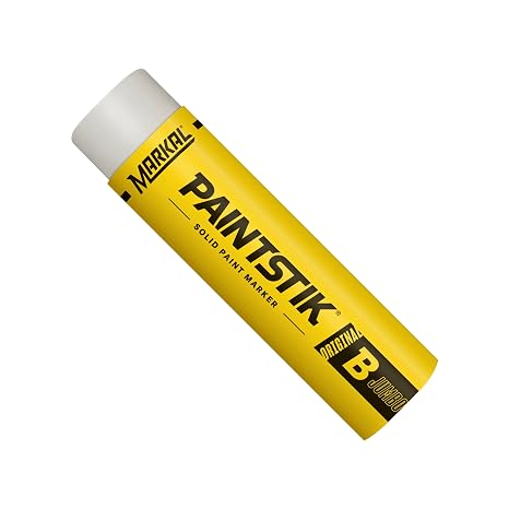 Markal 80260 B Paintstik Solid Paint Ambient Surface Marker, White, King Size, 1" x 4-3/4" (Pack of 12)
