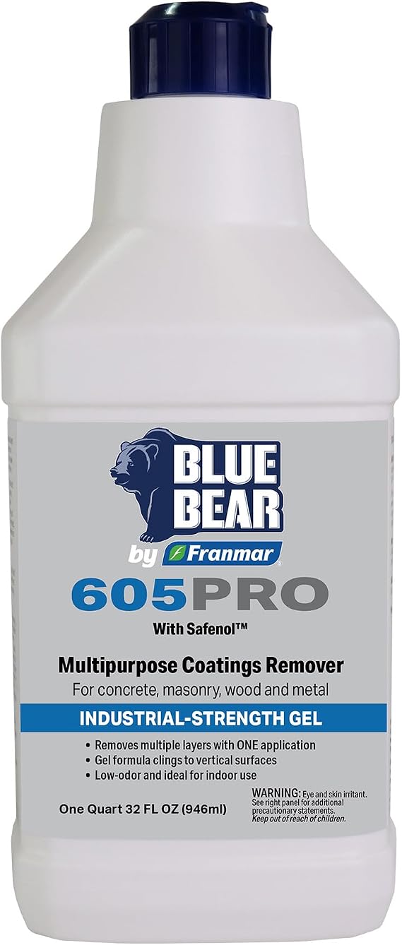 Blue Bear 605 Pro Coating Removal -Quart (32oz), with Safenol