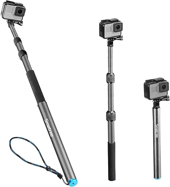 Smatree Selfie Stick Carbon Fibre, S3C Carbon Fiber Detachable Extendable Floating Pole for GoPro Max,GoPro Fusion/Session/HERO 2018,HERO10/9/8/7/6/5/4/3/Osmo Action 2