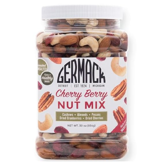 Germack - Cherry Berry Nut Mix - Unroasted and Unsalted (30oz Jar)
