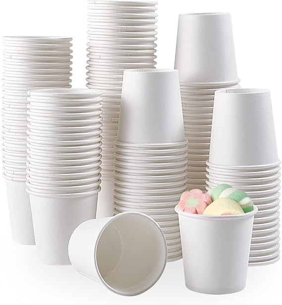 TV TOPVALUE 3 oz Paper Cups, 600 Count Disposable Bathroom Espresso Cups