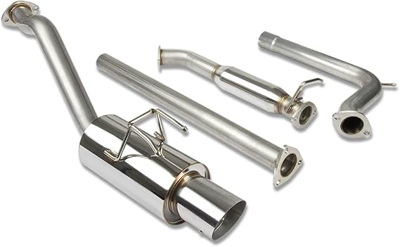 DNA MOTORING CBE-HC12SI4 Stainless Steel Cat Back Exhaust System [Compatible with 12-15 Honda Civic Sedan 4-Door 2.4L]