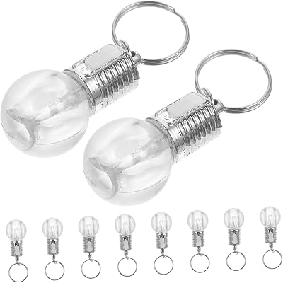 10pcs Colorful Changing Led Bulb Key Chain Unique Design Keyring Torch with Durable Bright Mini Light Lamp for Keys and Ornaments