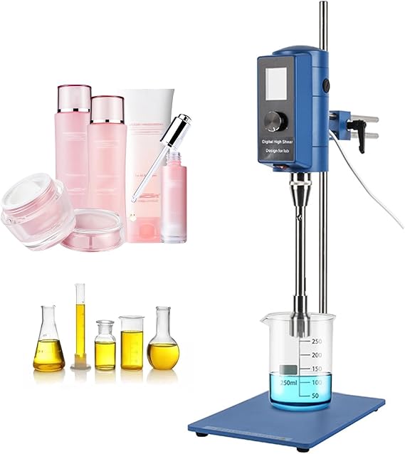 Laboratory Dispersing Homogenizer, 110V High Speed Homogenizer Lab Disperser Emulsifier with Adjustable Speed 2000~28000rpm - 500W Digital Display Blender for Cosmetics,50F