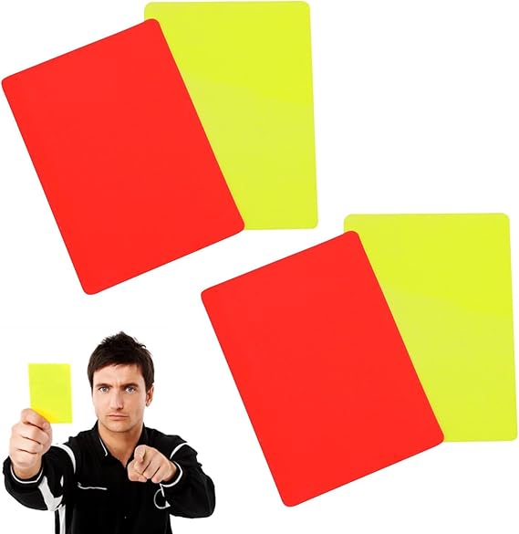2 Set Soccer Referee Card,PVC Red and Yellow Card Soccers Warning and Ejection-Cards,Referee Penalty Card,Professional Referee-Cards Referee Accessories Kit,for Soccer Football Match