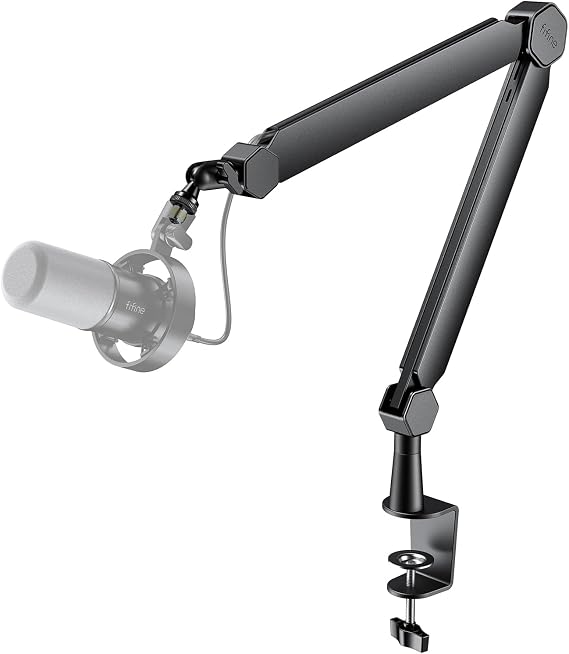 FIFINE BM66 Heavy Metal Microphone Boom Arm Stand for Podcast Recording