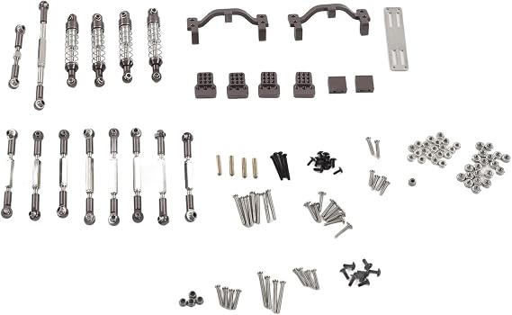 Pwshymi RC Car Upgrade Spare Kit, Aluminum Alloy Shocks Absorber Exquisite Appearance Easy to Install RC Car Spare Parts Kit for WPL C14 C24K, Suitable Upgrade Accessories