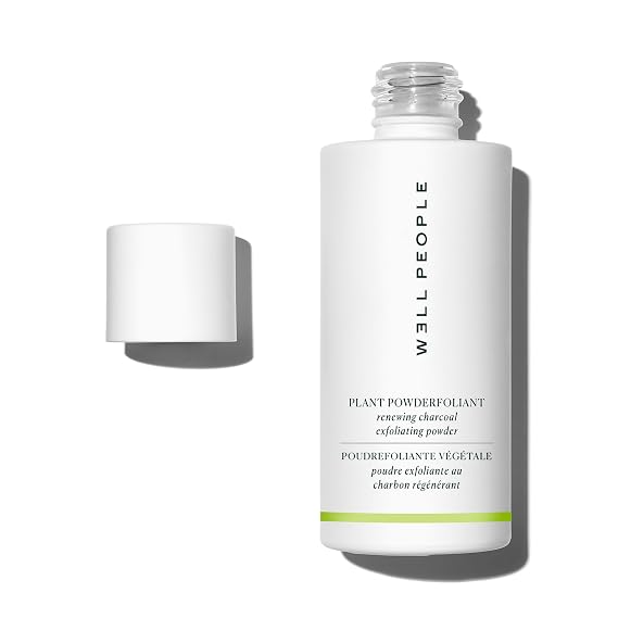 Well People Plant Powderfoliant Renewing Charcoal Exfoliating Powder, Exfoliant For Brightening & Softening Your Complexion, Vegan & Cruelty-free