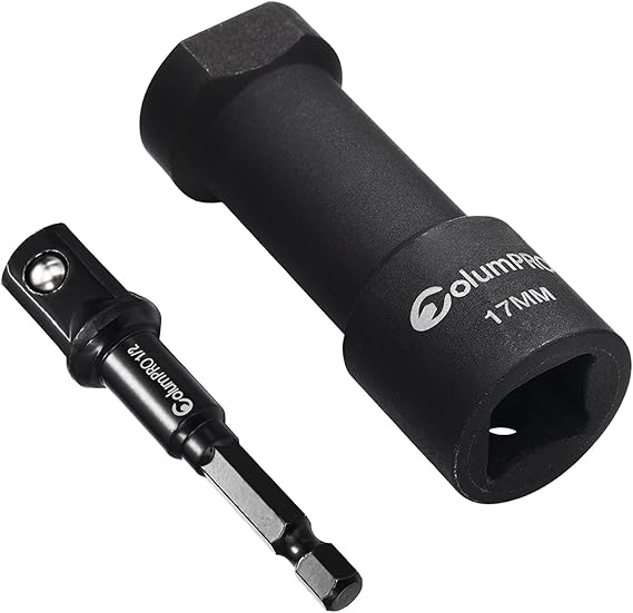 17mm Channel Strut Socket Set, 2PCS 1/2" Impact Socket & Adapter
