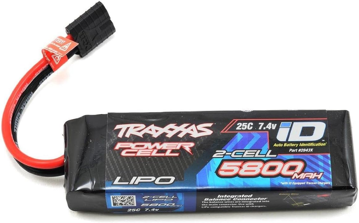 Ttraxxas 2S Power Celll 25C LiPoo BBattery wiD Ttraxxas Connector 7.4V5800mAh TRA2843X 2843X