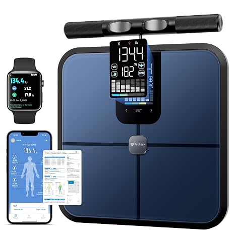 Smart Scales for Body Weight and Fat, 50+ Metrics Analysis | Accurate 8-Electrode Body Composition Scales for Weight Loss, Health Tracking, 11inch Platform, 180kg/400lb Capacity