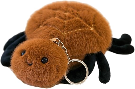 Spider Plush Keychain - Adorable Stuffed Animal Toy, Realistic & Soft Bug Plushie With Metal Key Ring For Backpack, Purse, Or Keys, Cute For Kids And Adults (spider), Stuffed Animal