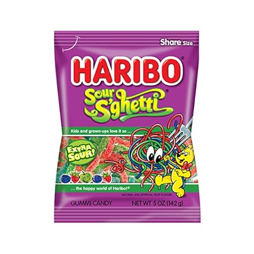 HARIBO Gummi Candy, Z!NG Sour Sghetti, 5 oz. Bag